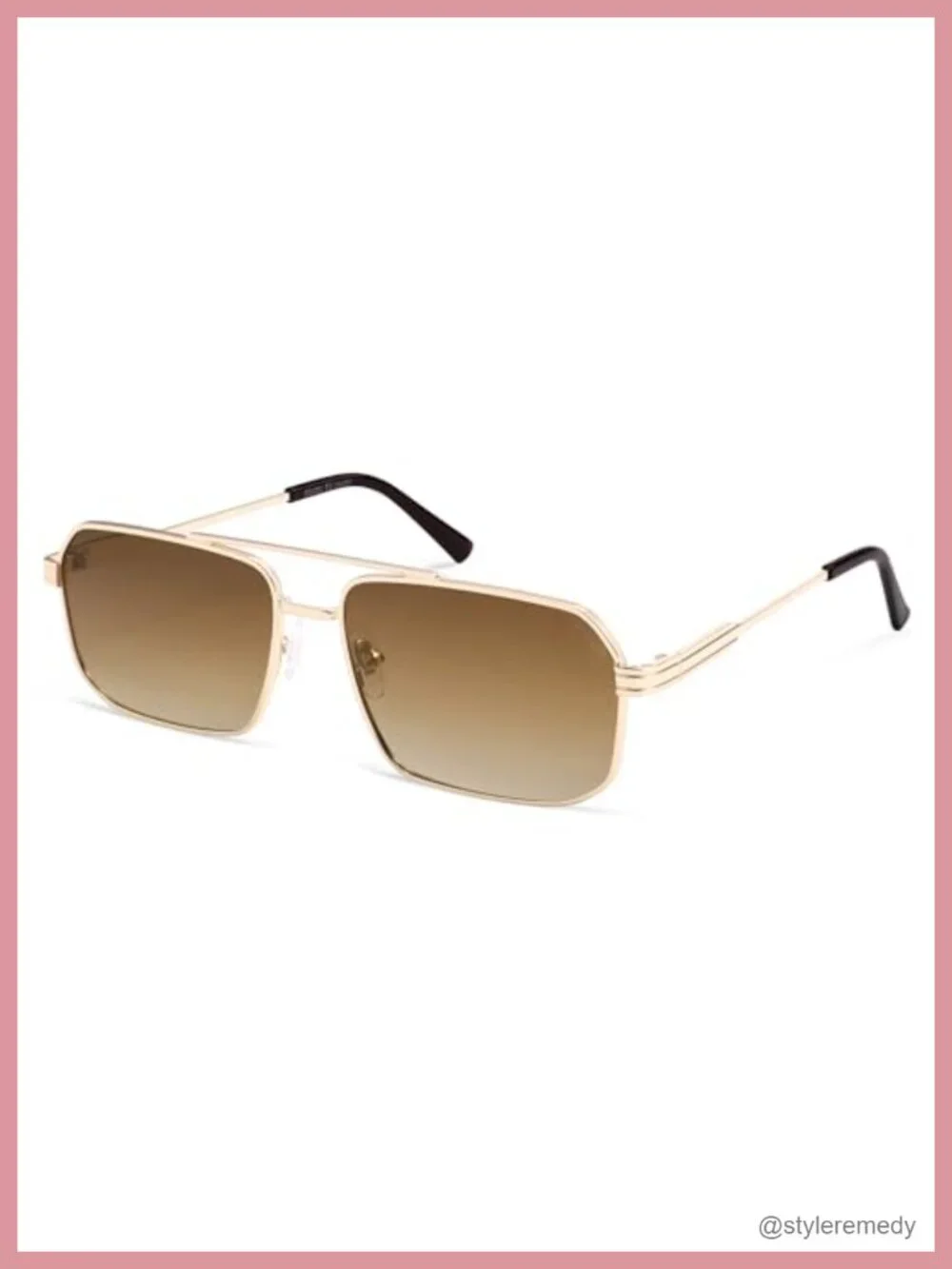 Retro Polarized Square Sunglasses Double Bridge Metal UV Protection Unisex